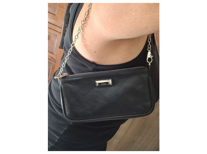 Pochette Dior in pelle nera Nero - vista 5