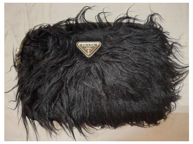 Pochette Prada in pelliccia sintetica nera Nero - vista 10