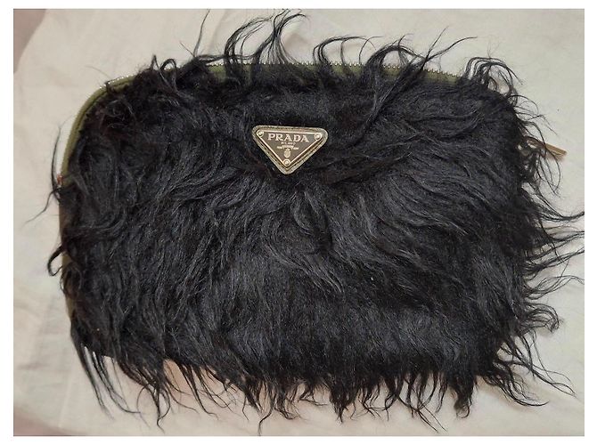Pochette Prada in pelliccia sintetica nera Nero - vista 8