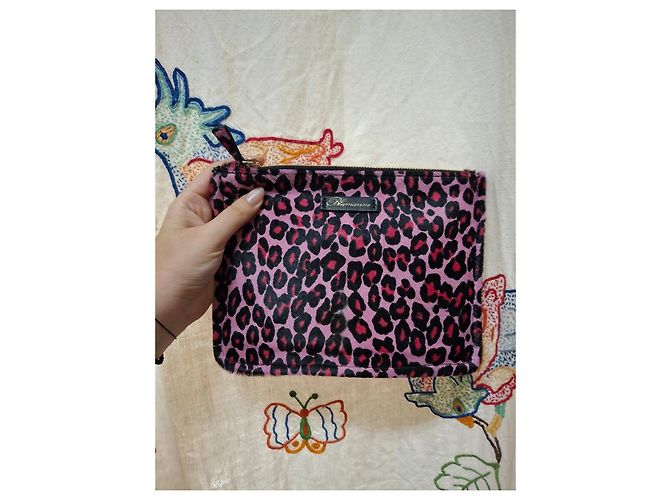 Blumarine Leopard Clutch Schwarz Pink Leopardenprint - Ansicht 6