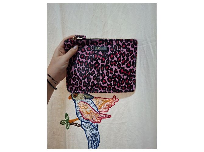 Blumarine Leopard Clutch Schwarz Pink Leopardenprint - Ansicht 7