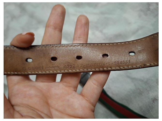 Gucci GG Marmont Gürtel aus Canvas und Leder Braun Rot Grün - Ansicht 13