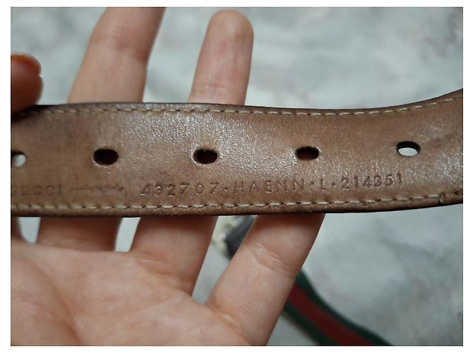 Gucci GG Marmont Gürtel aus Canvas und Leder Braun Rot Grün - Ansicht 3