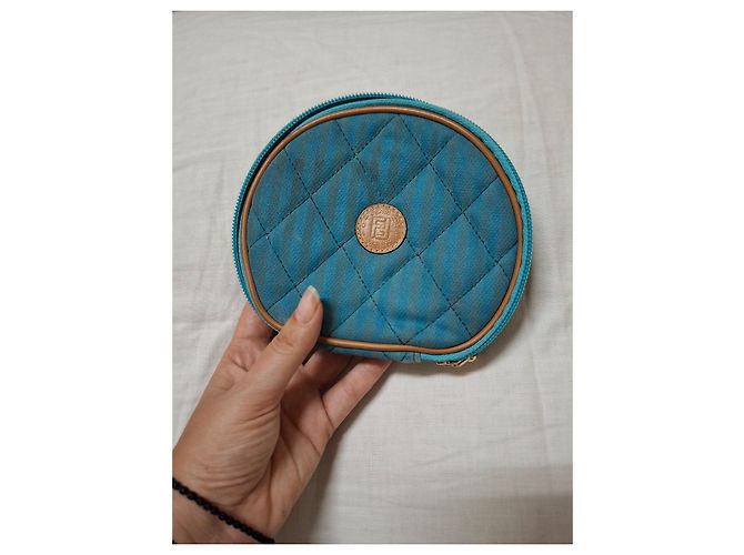Fendi blue canvas pochette Brown - view 6