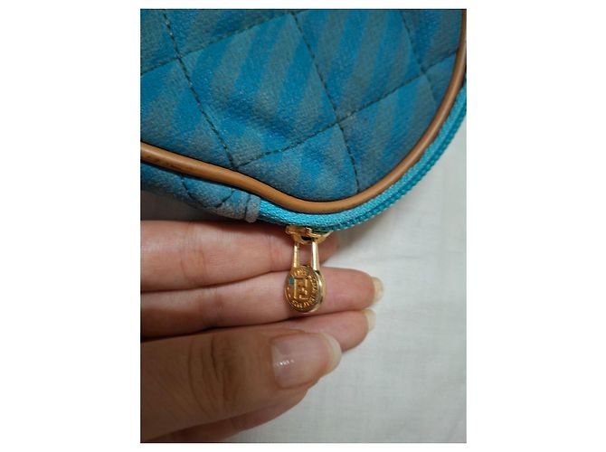 Fendi blue canvas pochette Brown - view 7