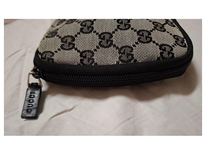Pochette Gucci Monogram GG Nero Beige - vista 7