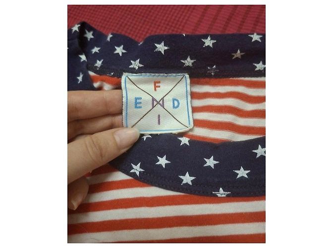 Camiseta de manga larga Fendi con estampado de estrellas y rayas Blanco Roja Azul - vista 2