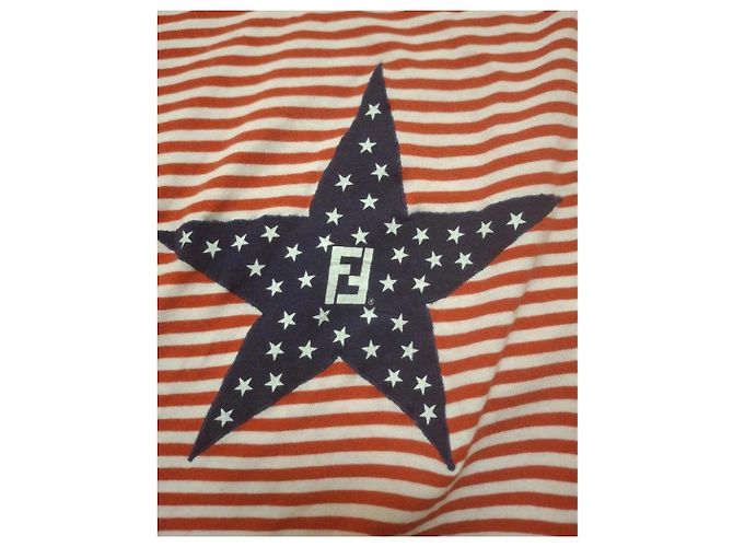 Camiseta de manga larga Fendi con estampado de estrellas y rayas Blanco Roja Azul - vista 3