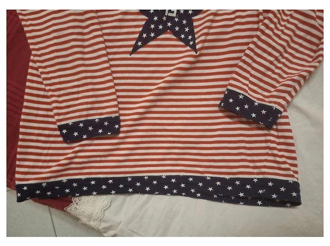 Camiseta de manga larga Fendi con estampado de estrellas y rayas Blanco Roja Azul - vista 6