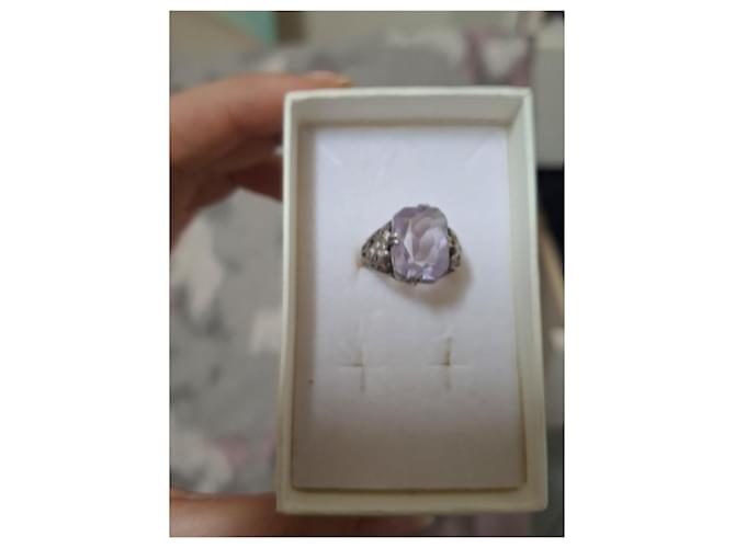 Autre Marque Silberring mit Lavendelstein Lila - Ansicht 3