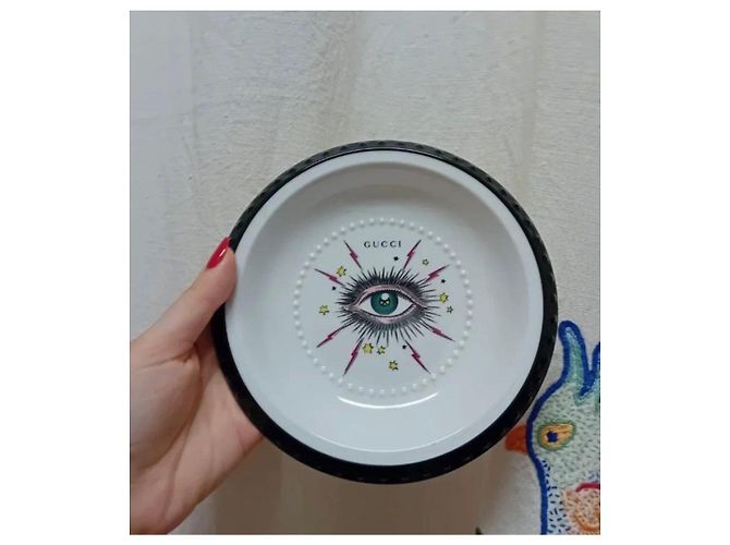 Assiette décorative Gucci "Occhio" en céramique Noir Blanc Multicolore - vue 4