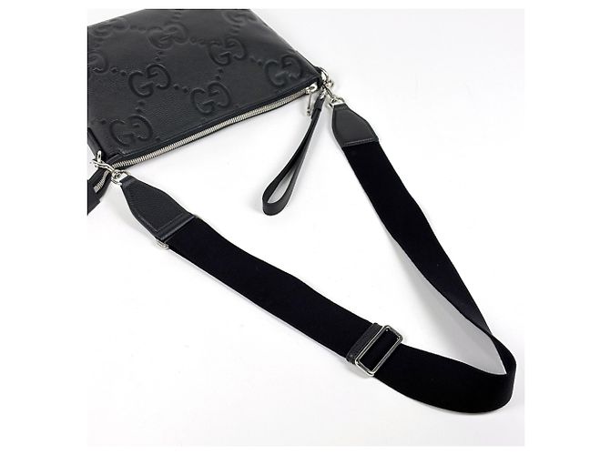 Borsa a tracolla 2-Way in pelle Gucci Jumbo GG Guccissima Nero - vista 5