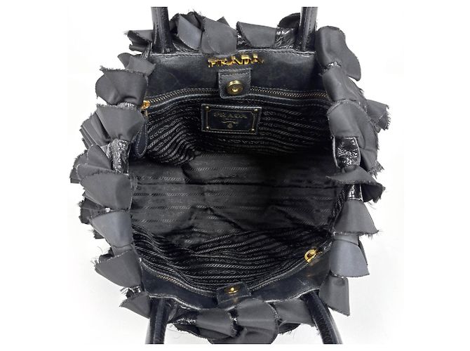 Borsa a mano Prada in nylon usata, nera Nero - vista 9