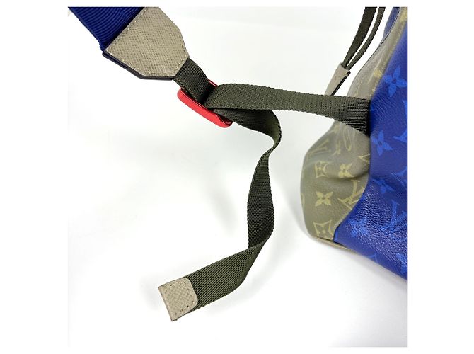 Zaino Louis Vuitton Split Taigarama Cobalt Blu - vista 6