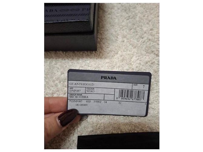 Luvas de microfibra pretas Prada Preto - vista 3