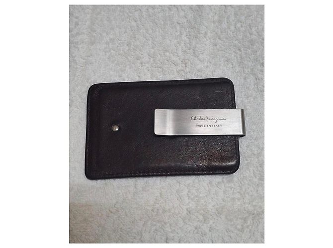Salvatore Ferragamo Brown leather card holder with Gancini - view 2