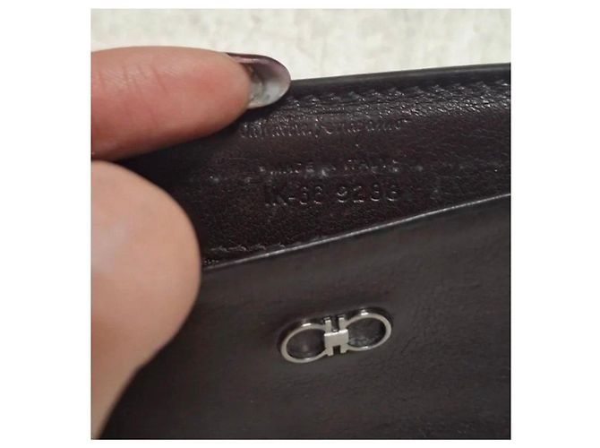 Salvatore Ferragamo Brown leather card holder with Gancini - view 3