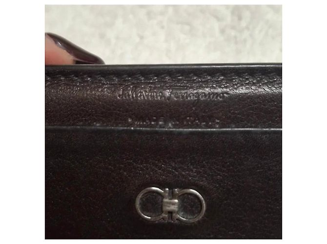 Salvatore Ferragamo Brown leather card holder with Gancini - view 4