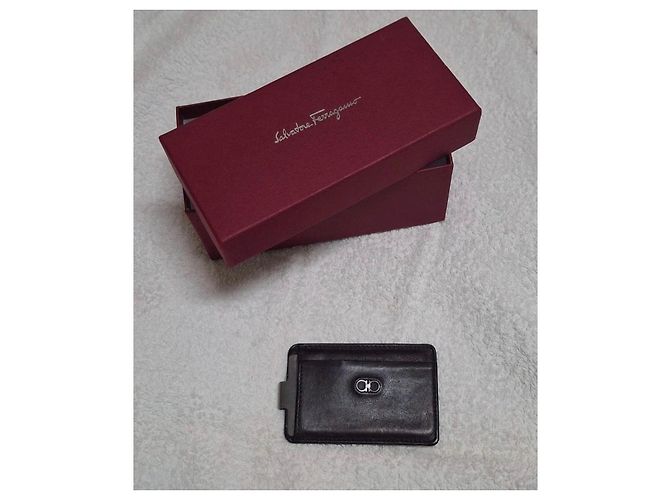 Salvatore Ferragamo Brown leather card holder with Gancini - view 7