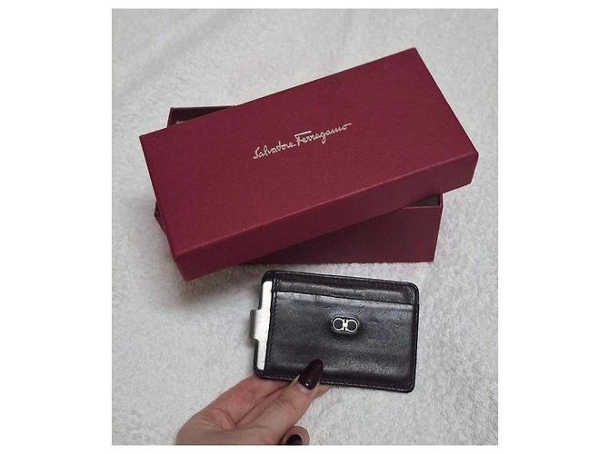 Salvatore Ferragamo Brown leather card holder with Gancini - view 8