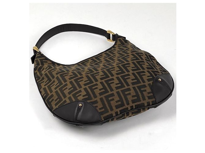 Borsa a tracolla Fendi con motivo Zucca Marrone - vista 2