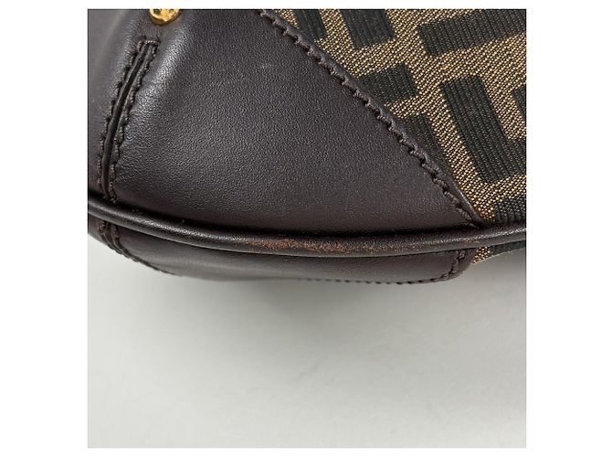 Borsa a tracolla Fendi con motivo Zucca Marrone - vista 3