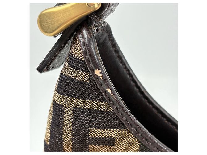 Borsa a tracolla Fendi con motivo Zucca Marrone - vista 4