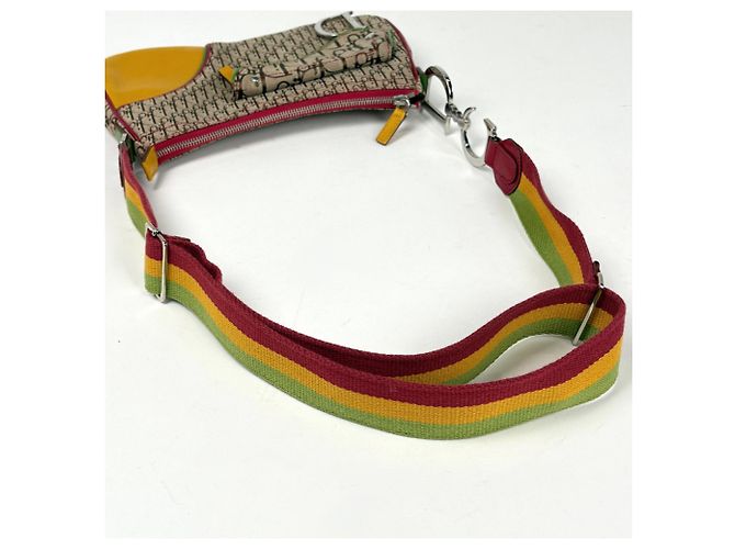 Borsa a tracolla Christian Dior con motivo Rasta Trotter Marrone Multicolore - vista 7
