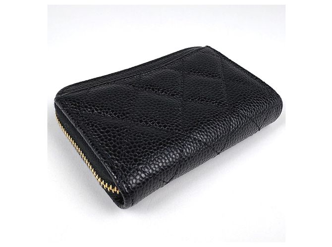 Monedero Chanel de piel de becerro granulada negra Negro - vista 2