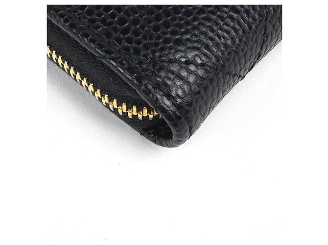 Monedero Chanel de piel de becerro granulada negra Negro - vista 3