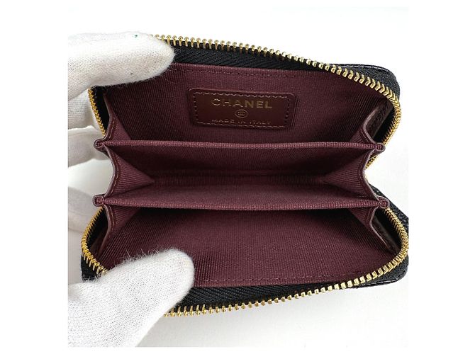 Monedero Chanel de piel de becerro granulada negra Negro - vista 4