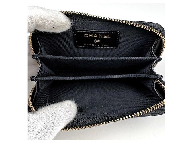 Tarjetero Chanel de piel de becerro granulada negra Negro - vista 5