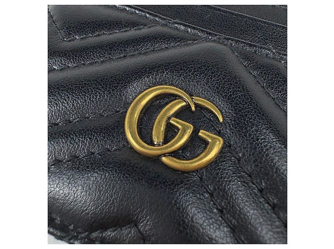 Marmont Tarjetero Gucci de piel negra Negro - vista 4