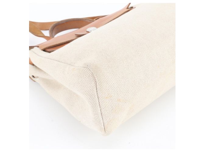 Herbag Hermès Borsa a tracolla Hermes Her Bag PM in pelle Beige Cammello - vista 7
