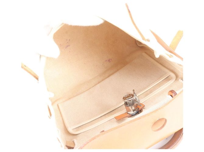 Herbag Hermès Borsa a tracolla Hermes Her Bag PM in pelle Beige Cammello - vista 9