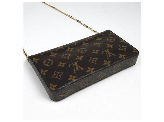 Pochette Félicie Borsa a tracolla Louis Vuitton Monogram Pochette Felicie Marrone Fuschia - vista 2
