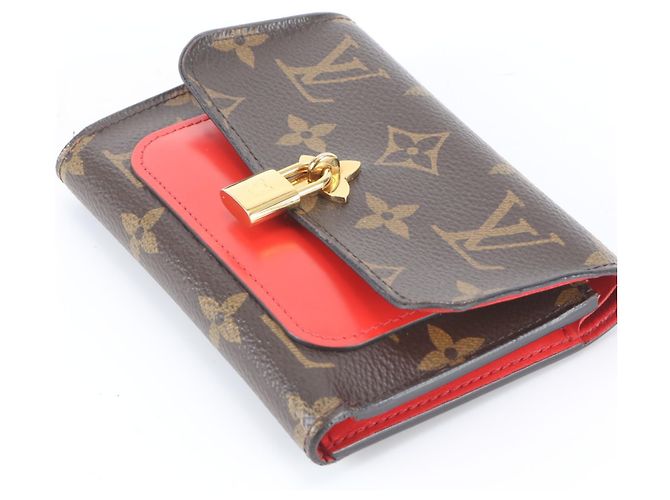 Louis Vuitton Monogram Portefeuille Flower Compact Wallet Rosso - vista 3