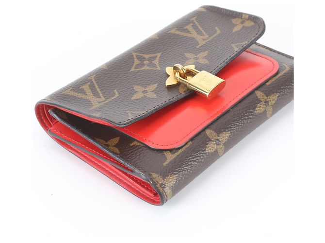 Louis Vuitton Monogram Portefeuille Flower Compact Wallet Rosso - vista 4