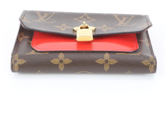 Louis Vuitton Monogram Portefeuille Flower Compact Wallet Rosso - vista 5