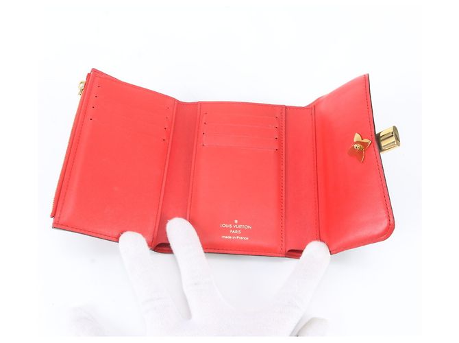 Louis Vuitton Monogram Portefeuille Flower Compact Wallet Rosso - vista 6