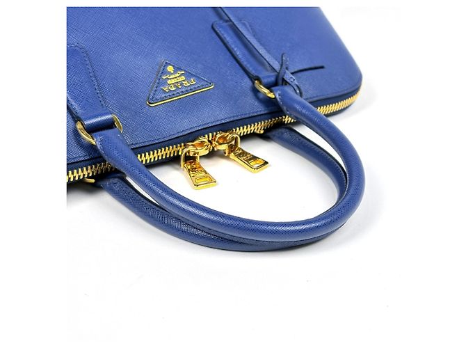 Borsa Prada in pelle Saffiano blu - vista 5