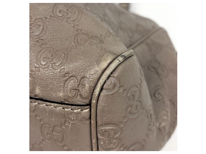 Borsa a mano Gucci Sukey in pelle grigia GG Marrone - vista 3