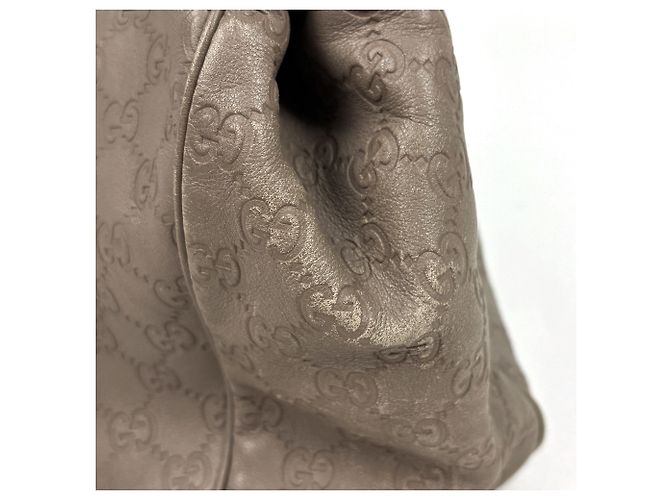 Borsa a mano Gucci Sukey in pelle grigia GG Marrone - vista 4