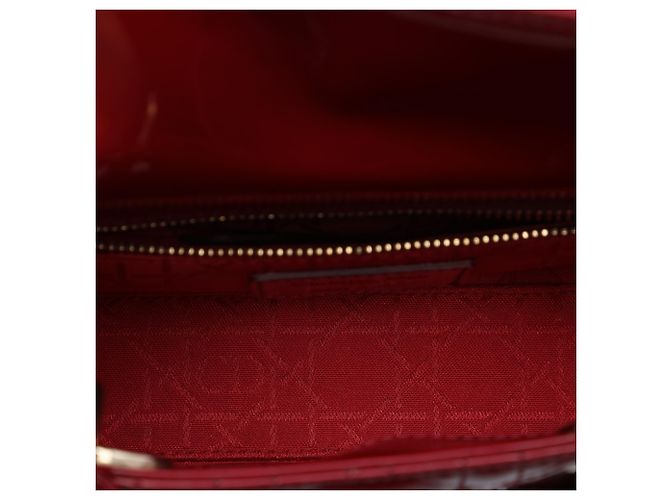 Dior Red Mini Patent Cannage Lady Dior Rosso Bordò - vista 4