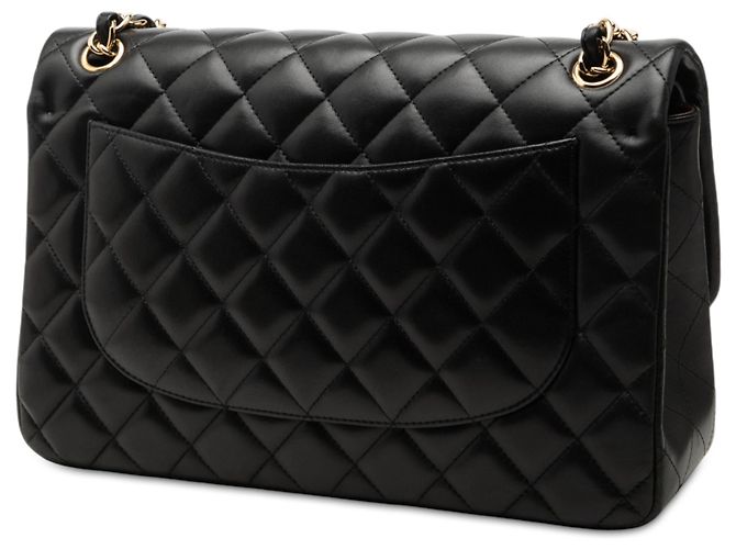 Chanel Black Jumbo Classic Lambskin Double Flap Nero - vista 2