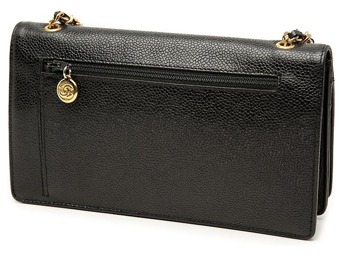 Chanel Black CC Caviar Wallet On Chain Nero - vista 2