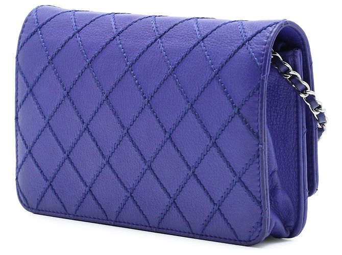 Chanel Fancy Wallet On Chain aus lila gestepptem Kalbsleder CC - Ansicht 2