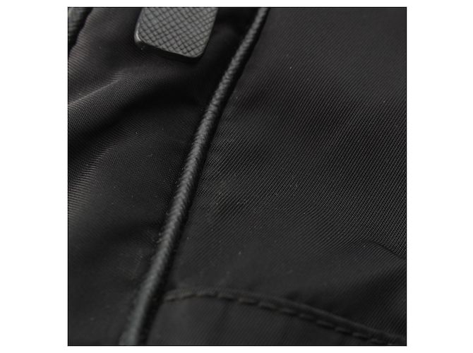Prada Black Saffiano Trimmed Tessuto Zip Top Crossbody - view 11
