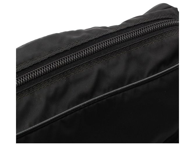 Prada Black Saffiano Trimmed Tessuto Zip Top Crossbody - view 12