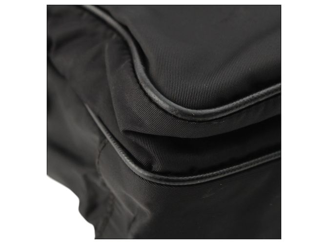 Prada Black Saffiano Trimmed Tessuto Zip Top Crossbody - view 14